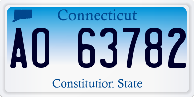 CT license plate AO63782