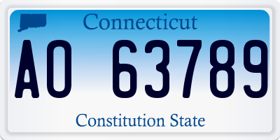 CT license plate AO63789