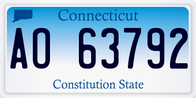 CT license plate AO63792