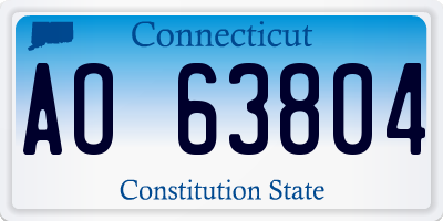 CT license plate AO63804