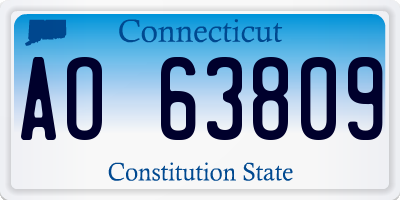 CT license plate AO63809