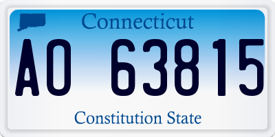 CT license plate AO63815