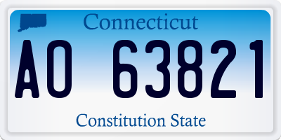 CT license plate AO63821