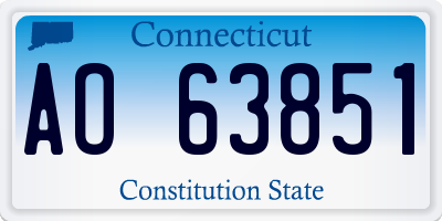 CT license plate AO63851