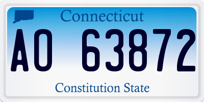 CT license plate AO63872
