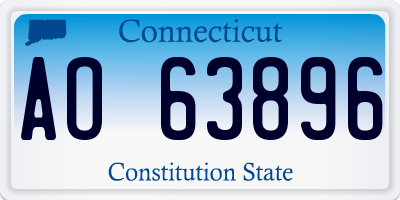 CT license plate AO63896