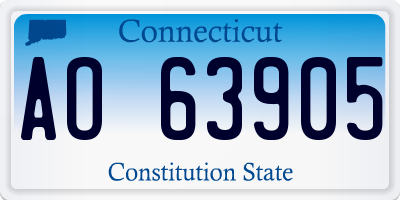 CT license plate AO63905