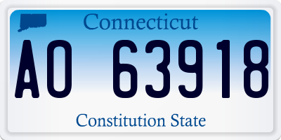 CT license plate AO63918