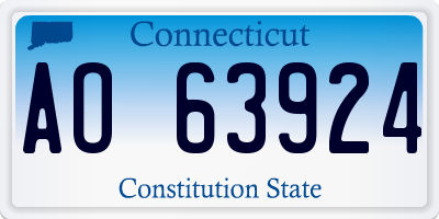 CT license plate AO63924