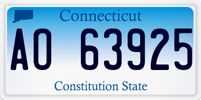 CT license plate AO63925
