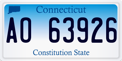 CT license plate AO63926