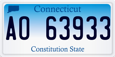 CT license plate AO63933