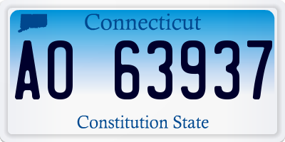 CT license plate AO63937