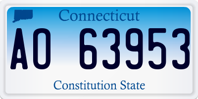 CT license plate AO63953