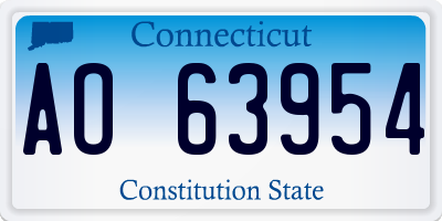 CT license plate AO63954