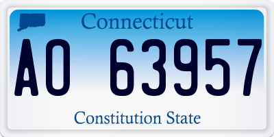 CT license plate AO63957