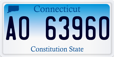 CT license plate AO63960