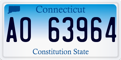 CT license plate AO63964