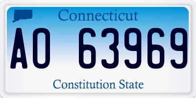 CT license plate AO63969