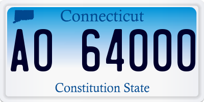 CT license plate AO64000