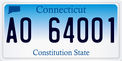CT license plate AO64001