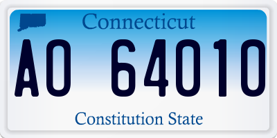CT license plate AO64010