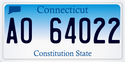 CT license plate AO64022