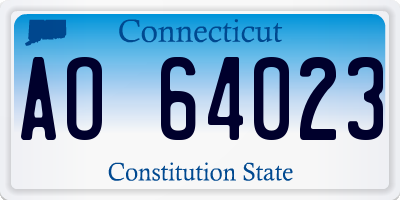 CT license plate AO64023