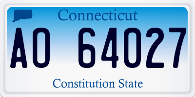 CT license plate AO64027