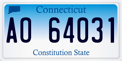 CT license plate AO64031