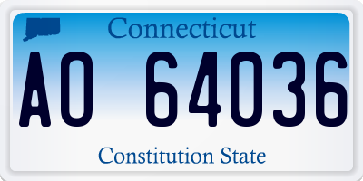 CT license plate AO64036