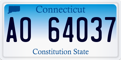 CT license plate AO64037