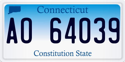 CT license plate AO64039
