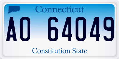 CT license plate AO64049