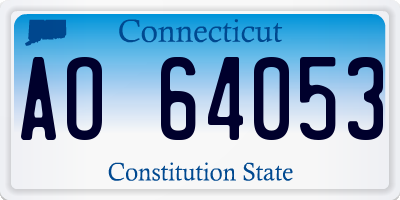 CT license plate AO64053