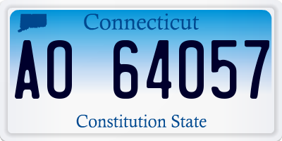 CT license plate AO64057