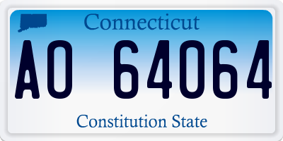 CT license plate AO64064