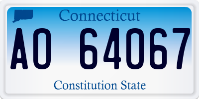 CT license plate AO64067