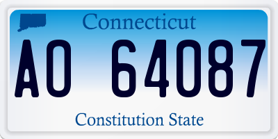 CT license plate AO64087
