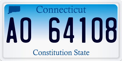 CT license plate AO64108
