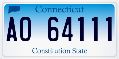 CT license plate AO64111