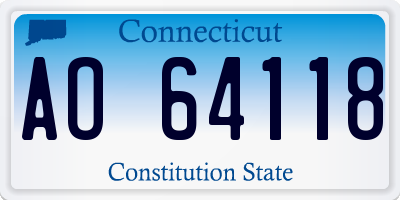 CT license plate AO64118