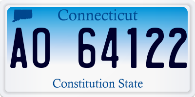 CT license plate AO64122