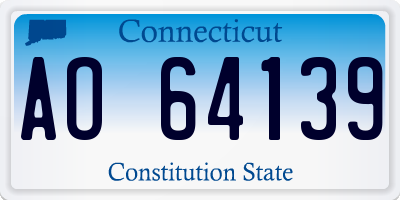 CT license plate AO64139