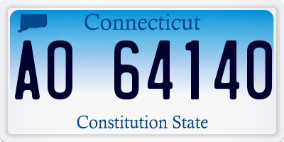 CT license plate AO64140