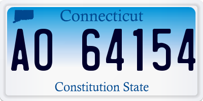 CT license plate AO64154