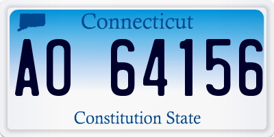 CT license plate AO64156