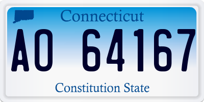 CT license plate AO64167