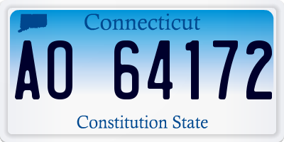 CT license plate AO64172