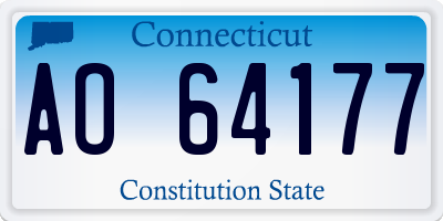 CT license plate AO64177